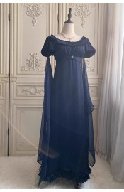 Faeries Daffodil Yoru Nova Dark Blue Crinkled Satin One Piece(Reservation/Full Payment Without Shipping)